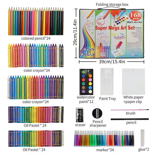 168 Pieces Kids Colouring Set – Complete Art Kit for Kids