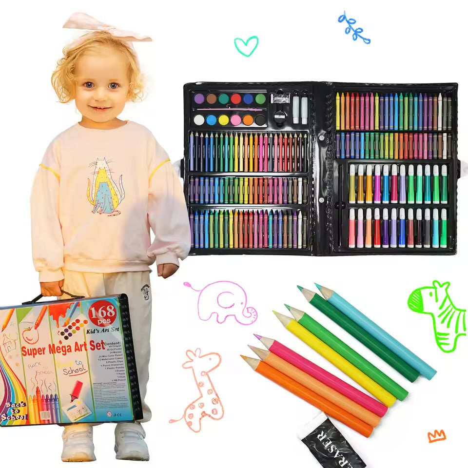 168 Pieces Kids Colouring Set – Complete Art Kit for Kids