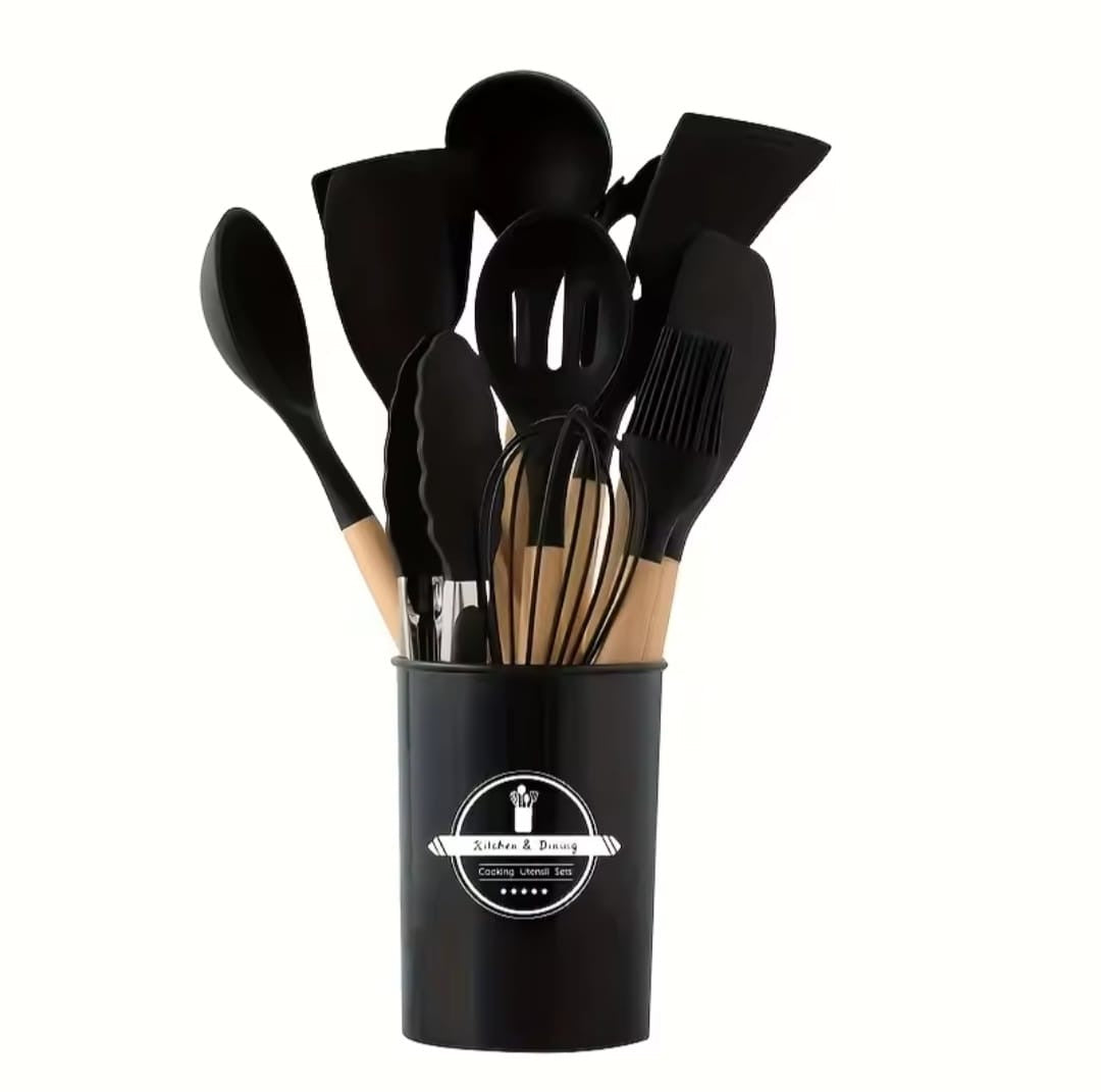 Silicone Non-Stick Cookware Kitchen Utensils 12pc Set