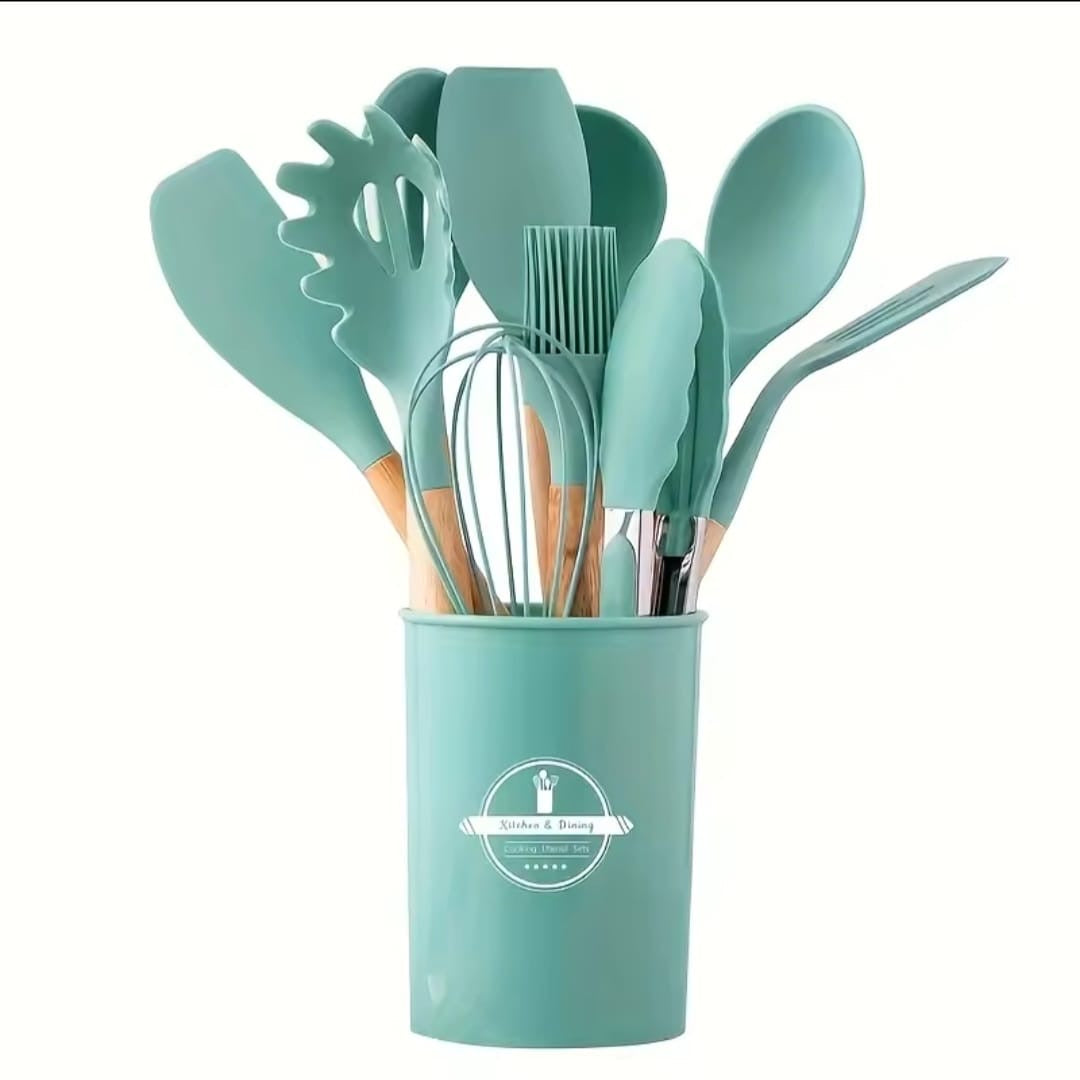 Silicone Non-Stick Cookware Kitchen Utensils 12pc Set