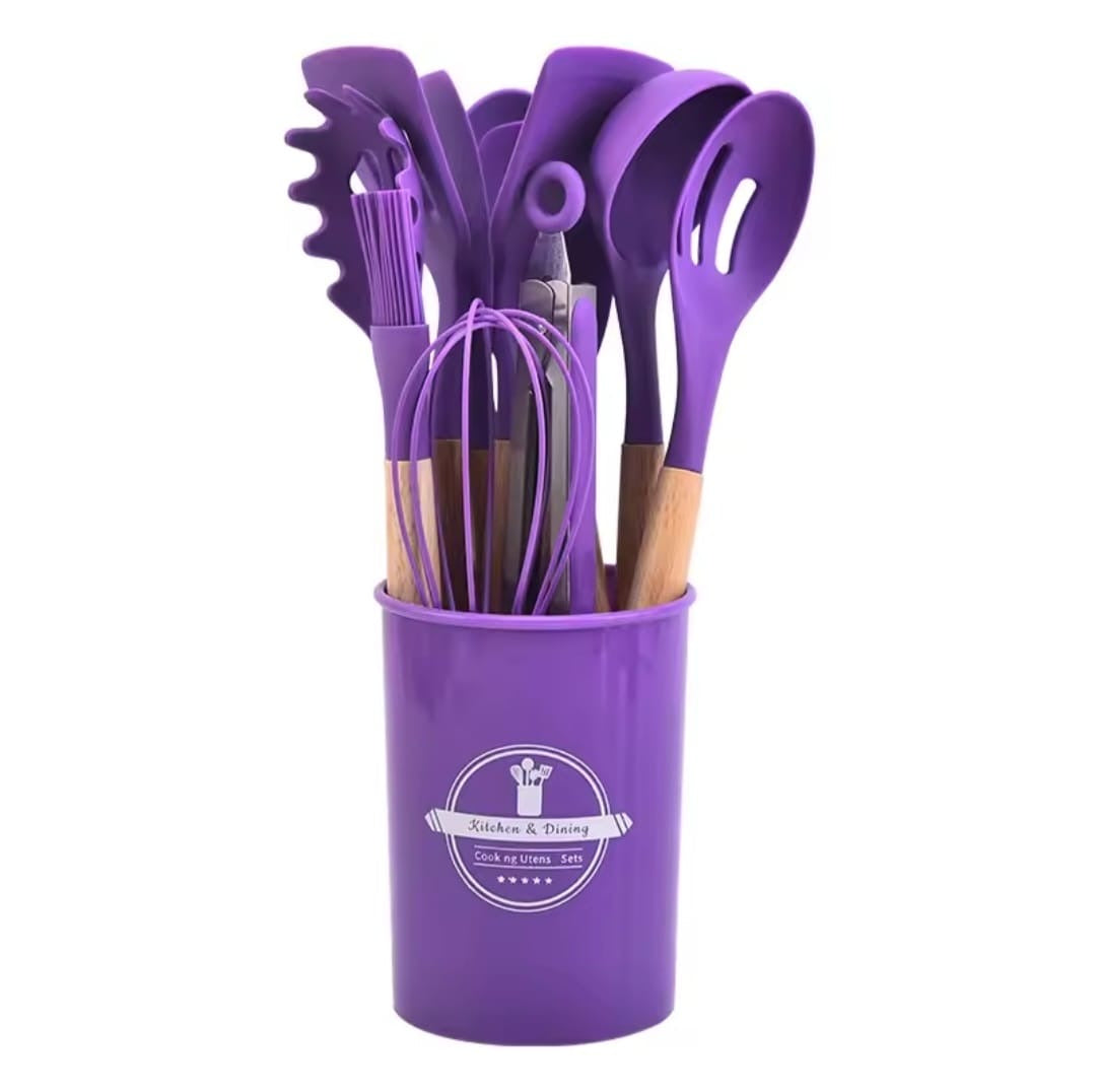 Silicone Non-Stick Cookware Kitchen Utensils 12pc Set
