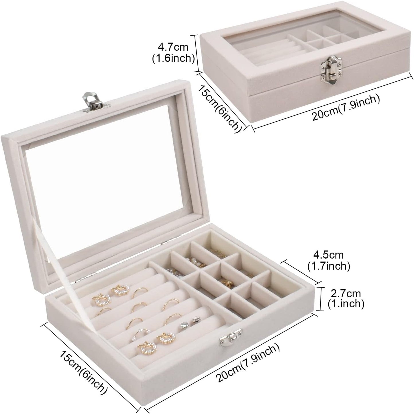 Single Layer Jewellery Box – Elegant Organizer for Rings, Earrings & Necklaces | Perfect Gift for Women