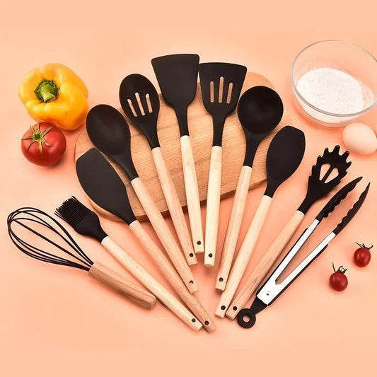 Silicone Non-Stick Cookware Kitchen Utensils 12pc Set