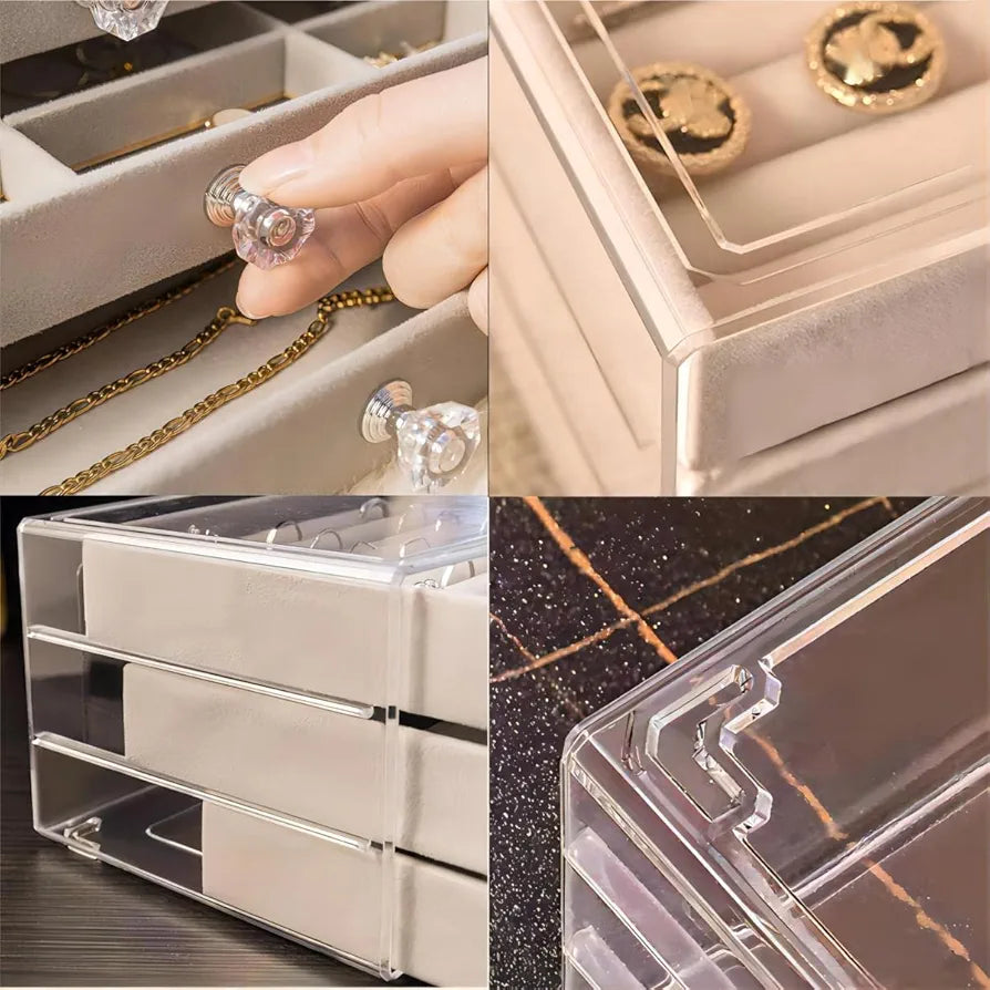 Affordable 3 layers jewelry box in Pakistan with compartments