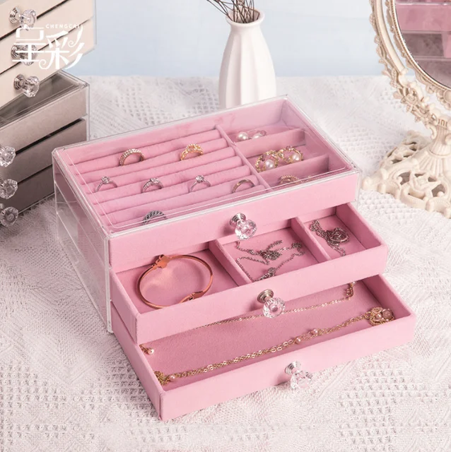 High quality 3 layers jewelry storage organizer for women