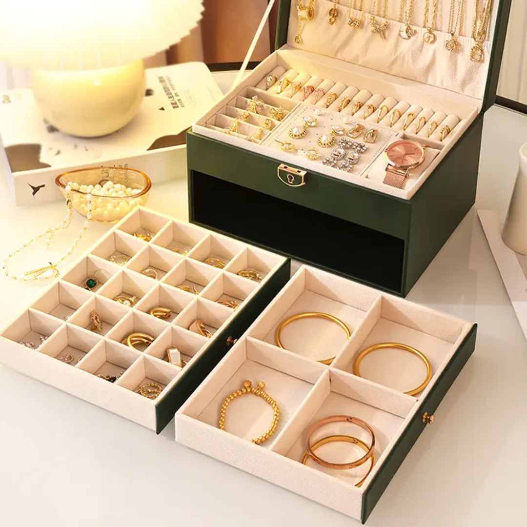 Luxury multi layer jewelry box for rings and earrings