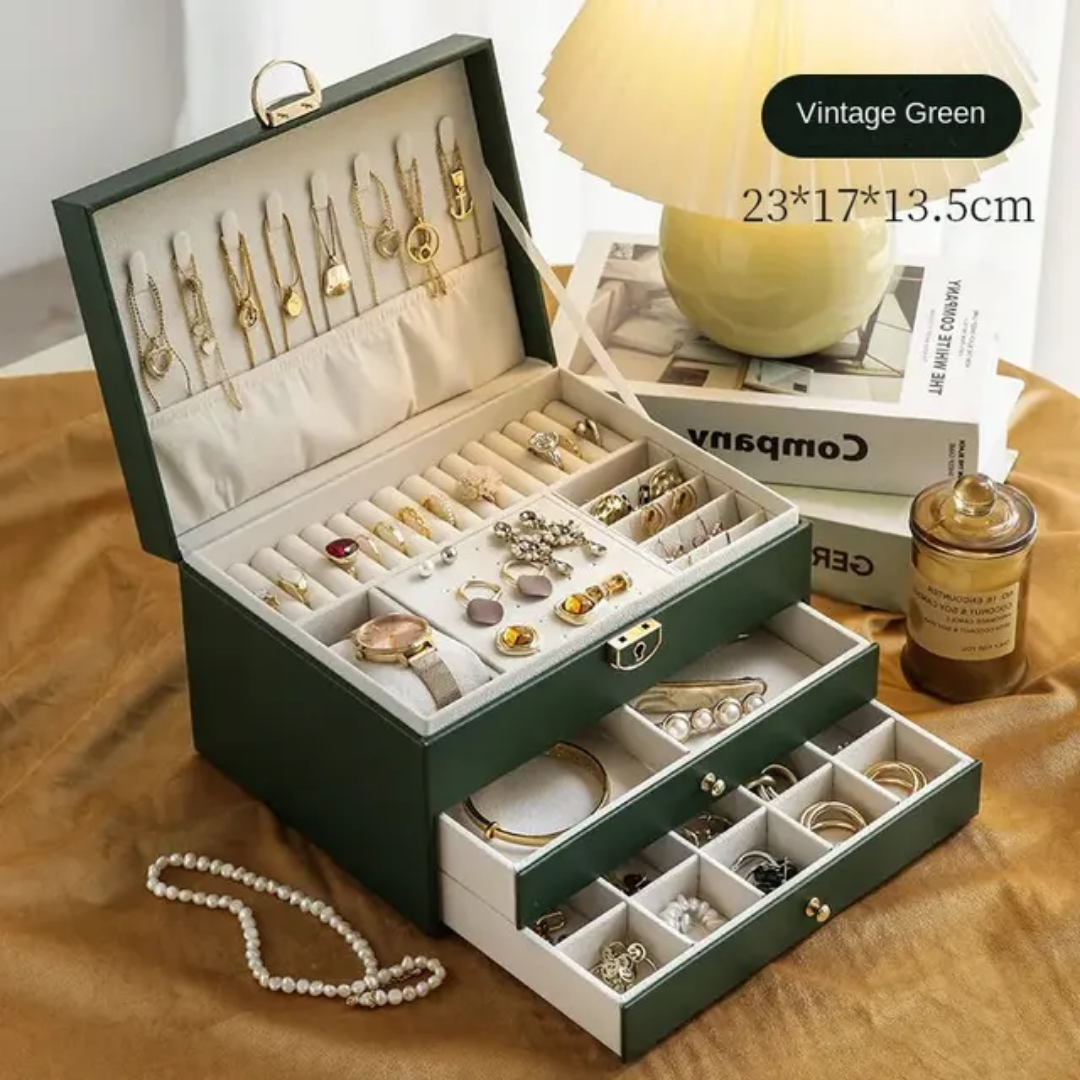 Modern design multi compartment jewelry box for storage