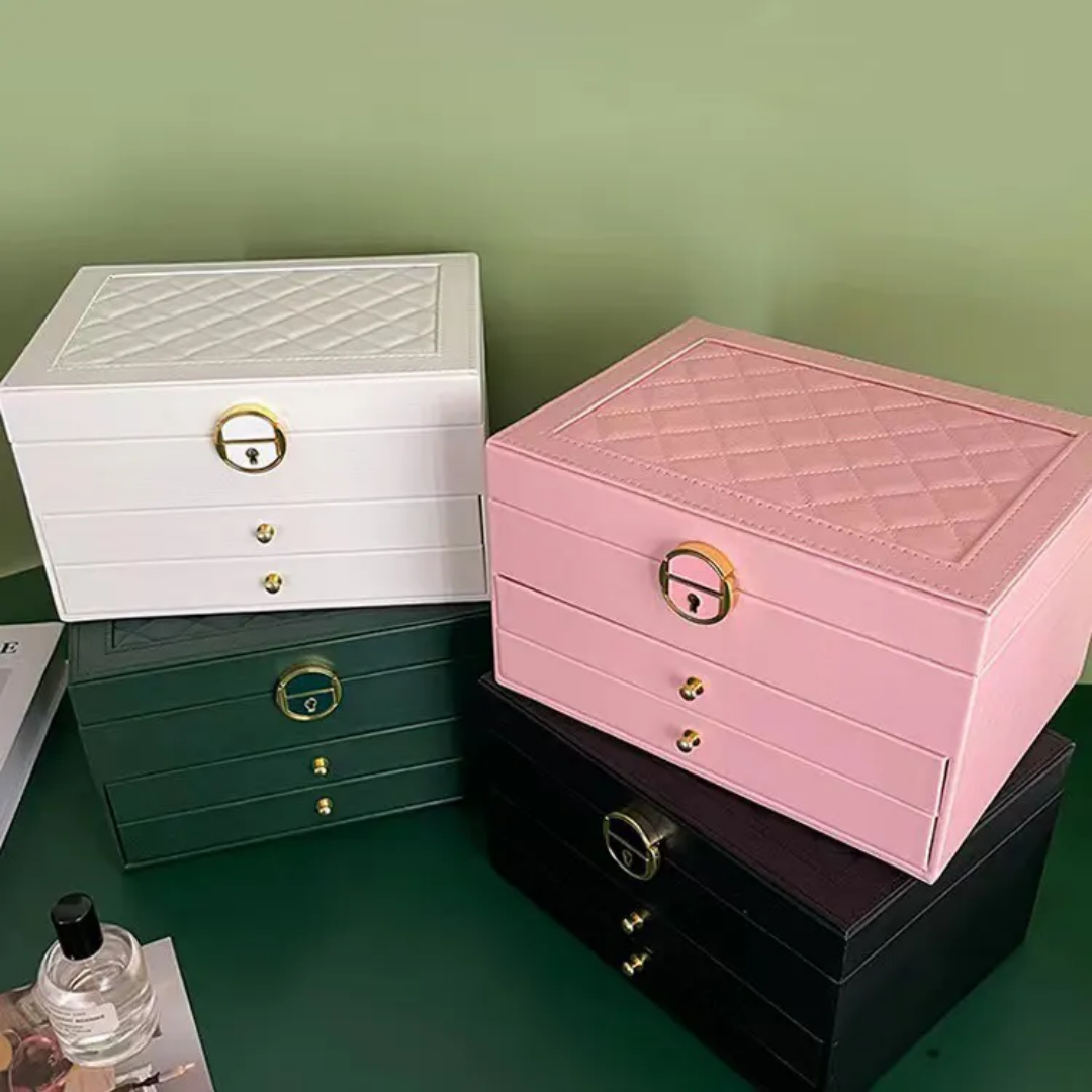 Spacious multi compartment jewelry organizer for accessories