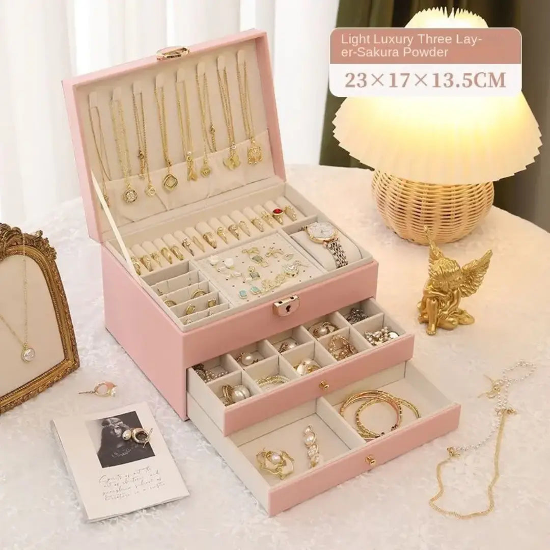 Luxury Multi Compartment Jewelry Box – Elegant Storage Organizer for Women