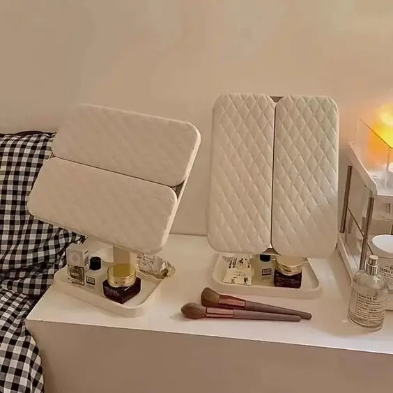 360 degree rotating LED makeup mirror for easy makeup application