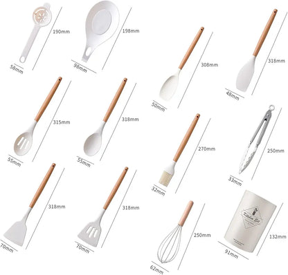 Silicone Non-Stick Cookware Kitchen Utensils 12pc Set