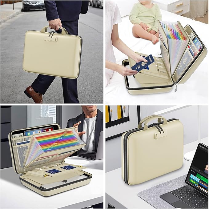 Fireproof Document Box with Lock & File Organizer