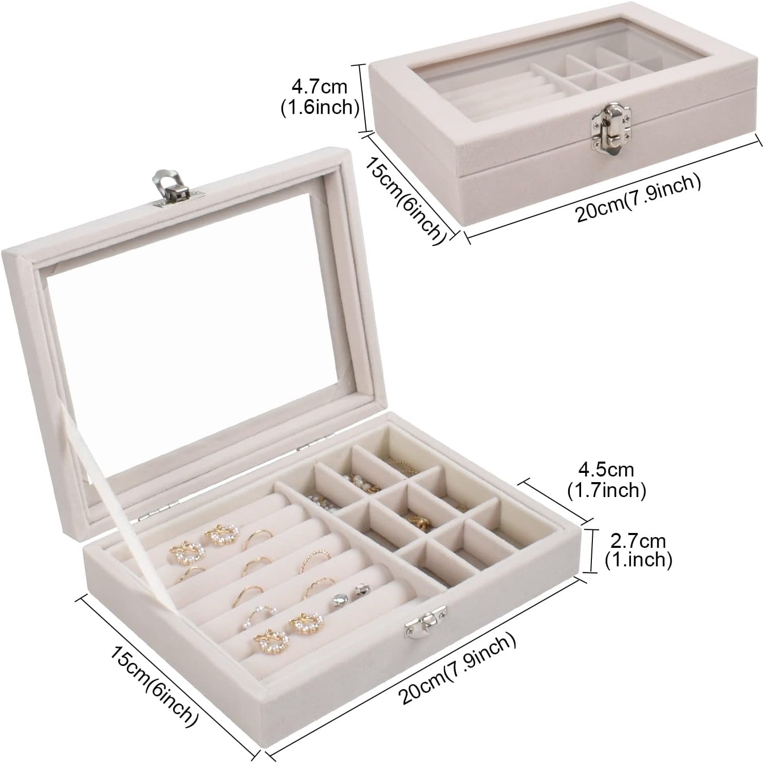 Single Layer Jewellery Box – Elegant Organizer for Rings, Earrings & Necklaces | Perfect Gift for Women