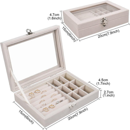 Single Layer Jewellery Box – Elegant Organizer for Rings, Earrings & Necklaces | Perfect Gift for Women
