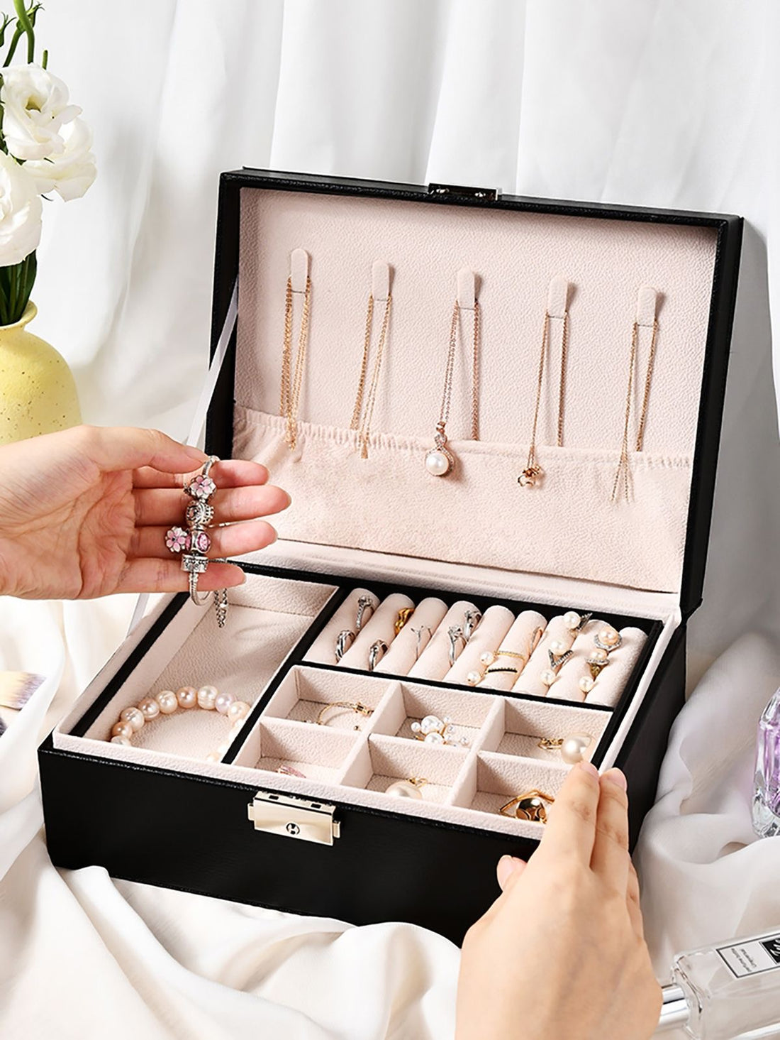 Double Layer Jewellery Organizer | Premium Jewellery Storage Box for Women