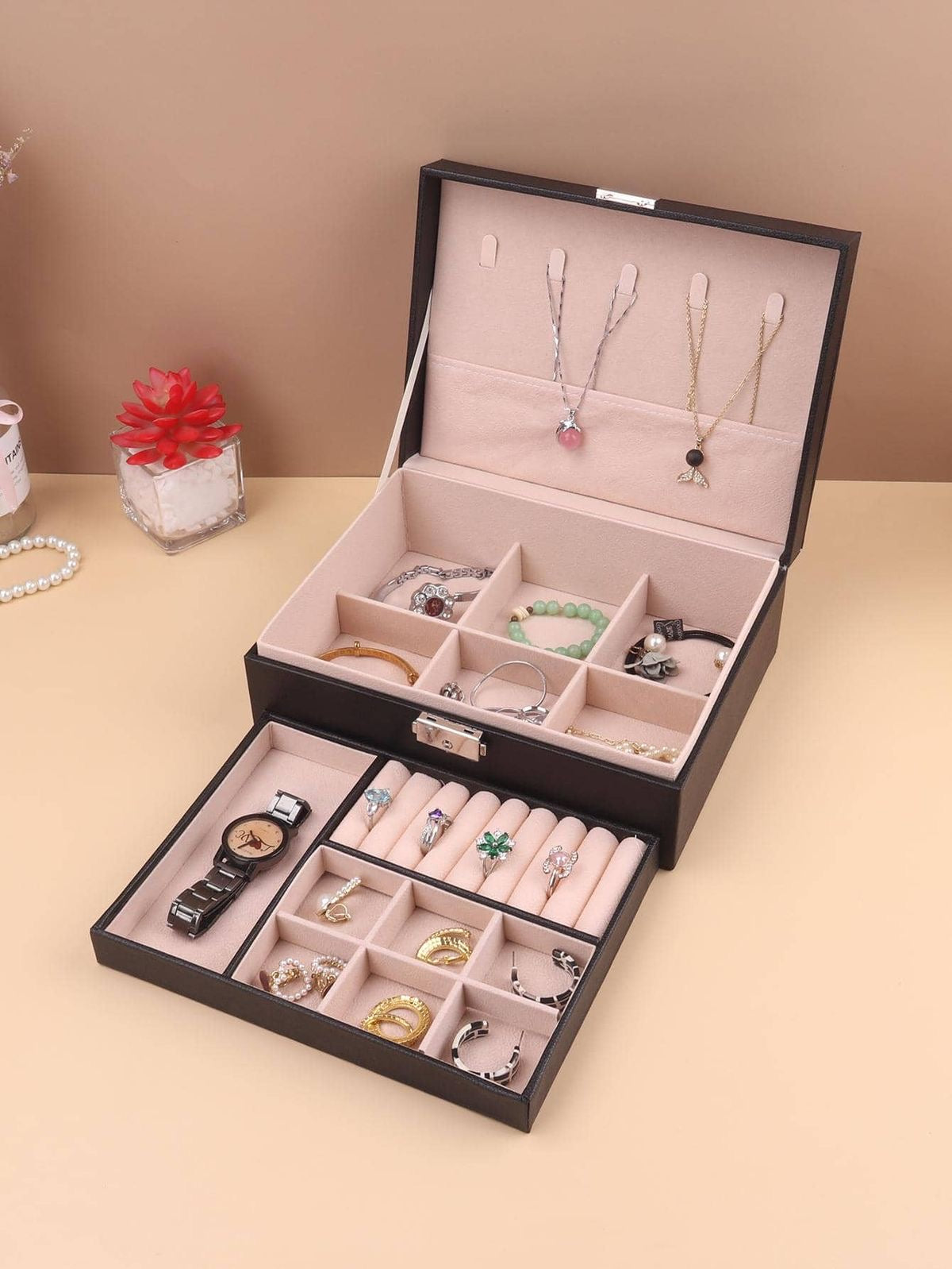 Double Layer Jewellery Organizer | Premium Jewellery Storage Box for Women
