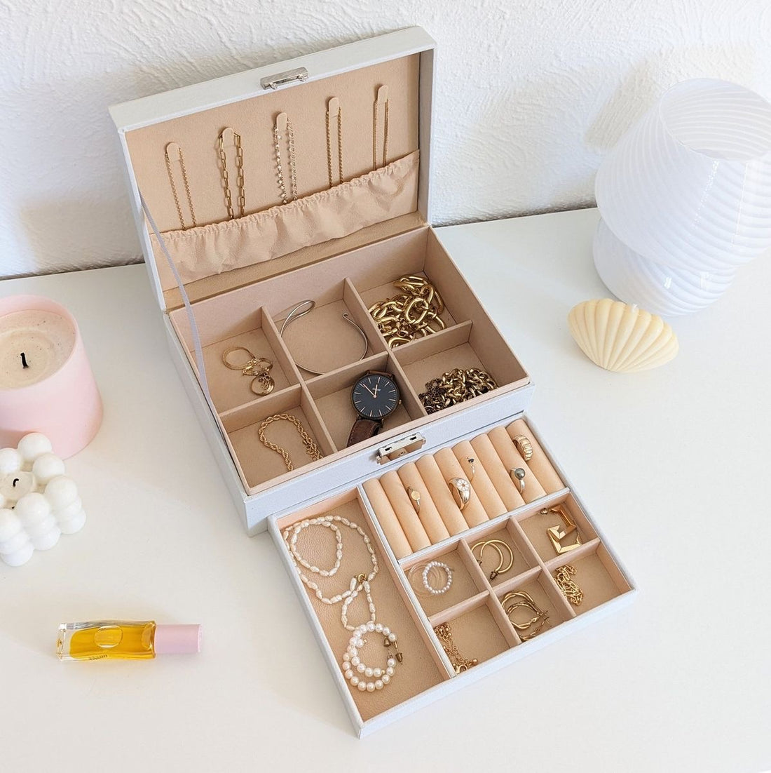 Double Layer Jewellery Organizer | Premium Jewellery Storage Box for Women