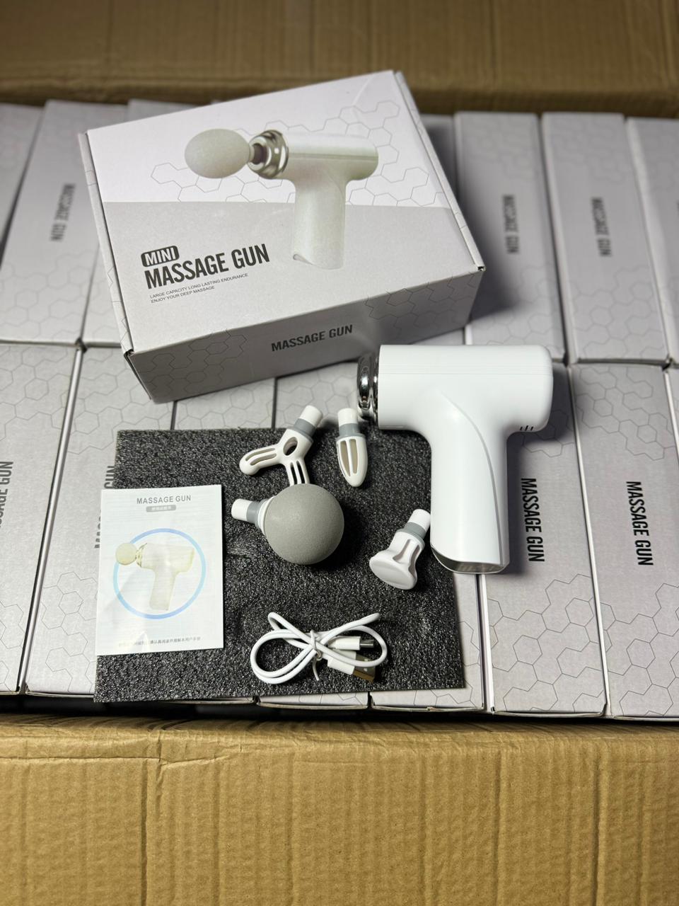 Massage Gun with 4 Interchangeable Heads & LED Light for Full Body Relaxation Electric Massage Gun