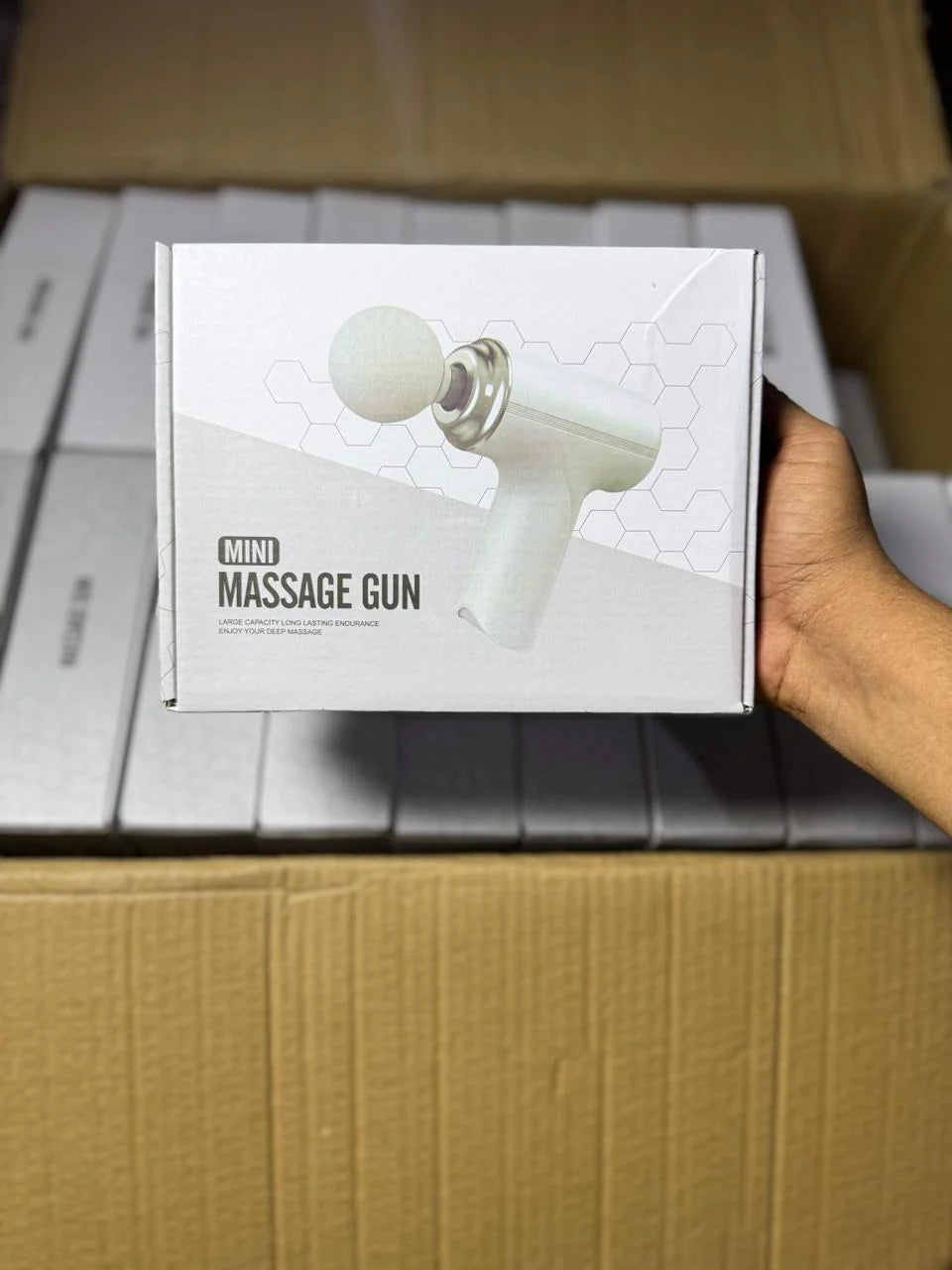 Massage Gun with 4 Interchangeable Heads & LED Light for Full Body Relaxation Electric Massage Gun