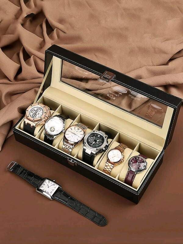 Luxury 6 Slot Watch Box Organizer – Premium Leather Watch Storage Case