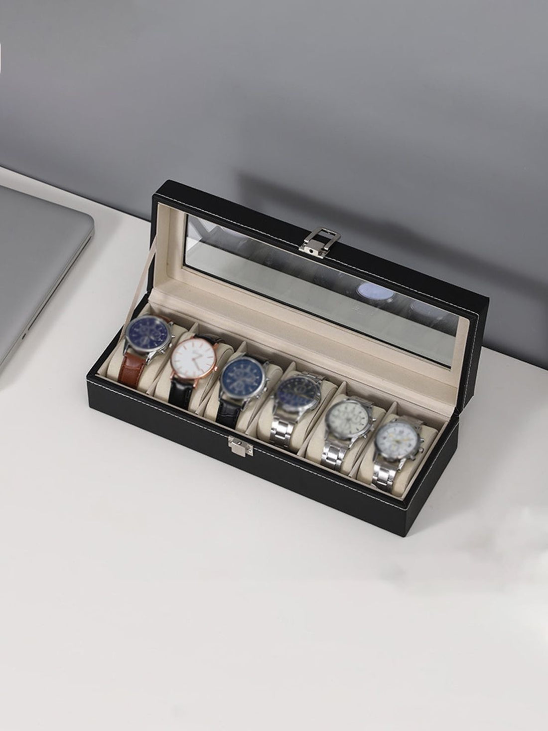 Luxury 6 Slot Watch Box Organizer – Premium Leather Watch Storage Case