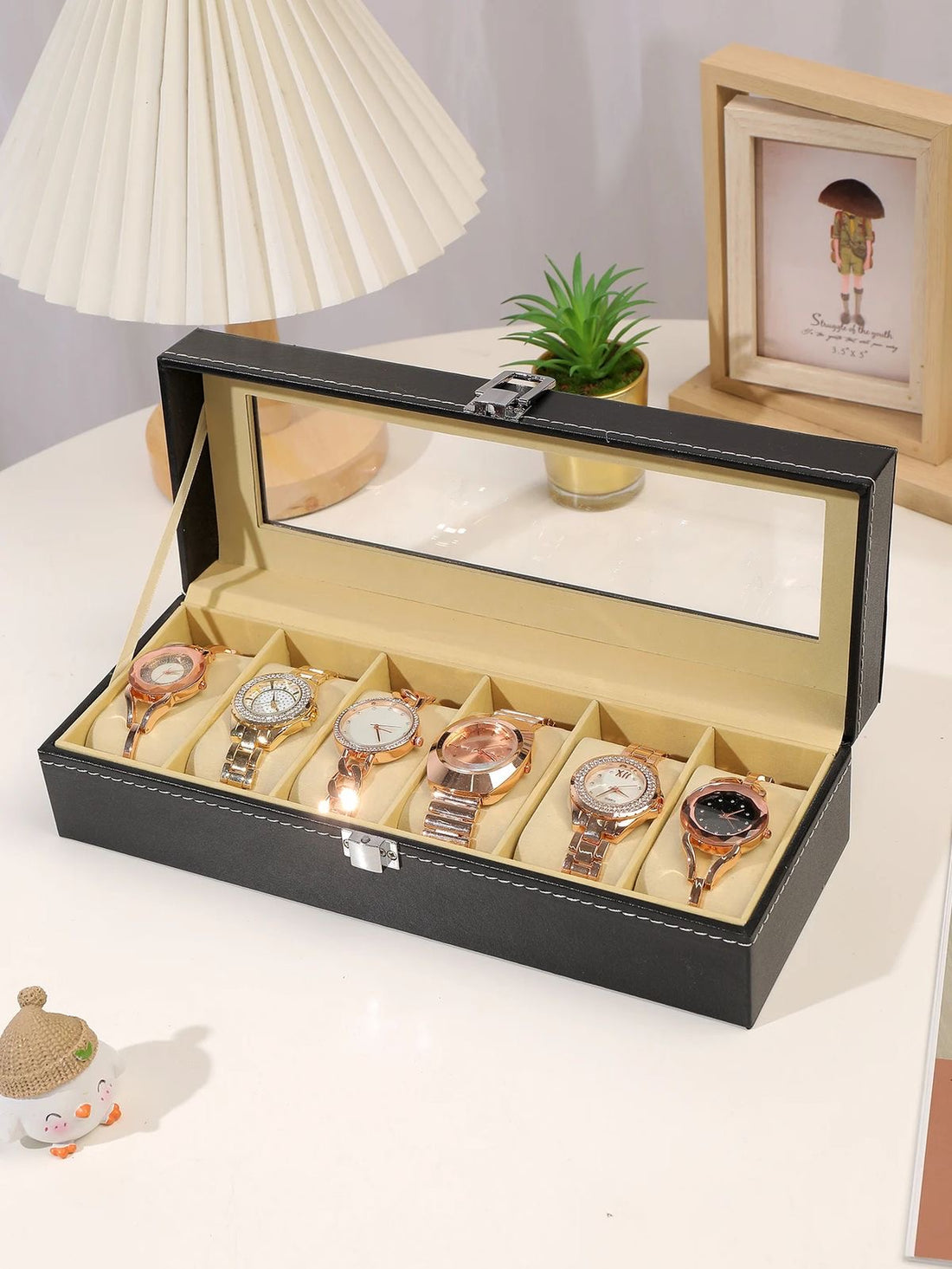 Luxury 6 Slot Watch Box Organizer – Premium Leather Watch Storage Case
