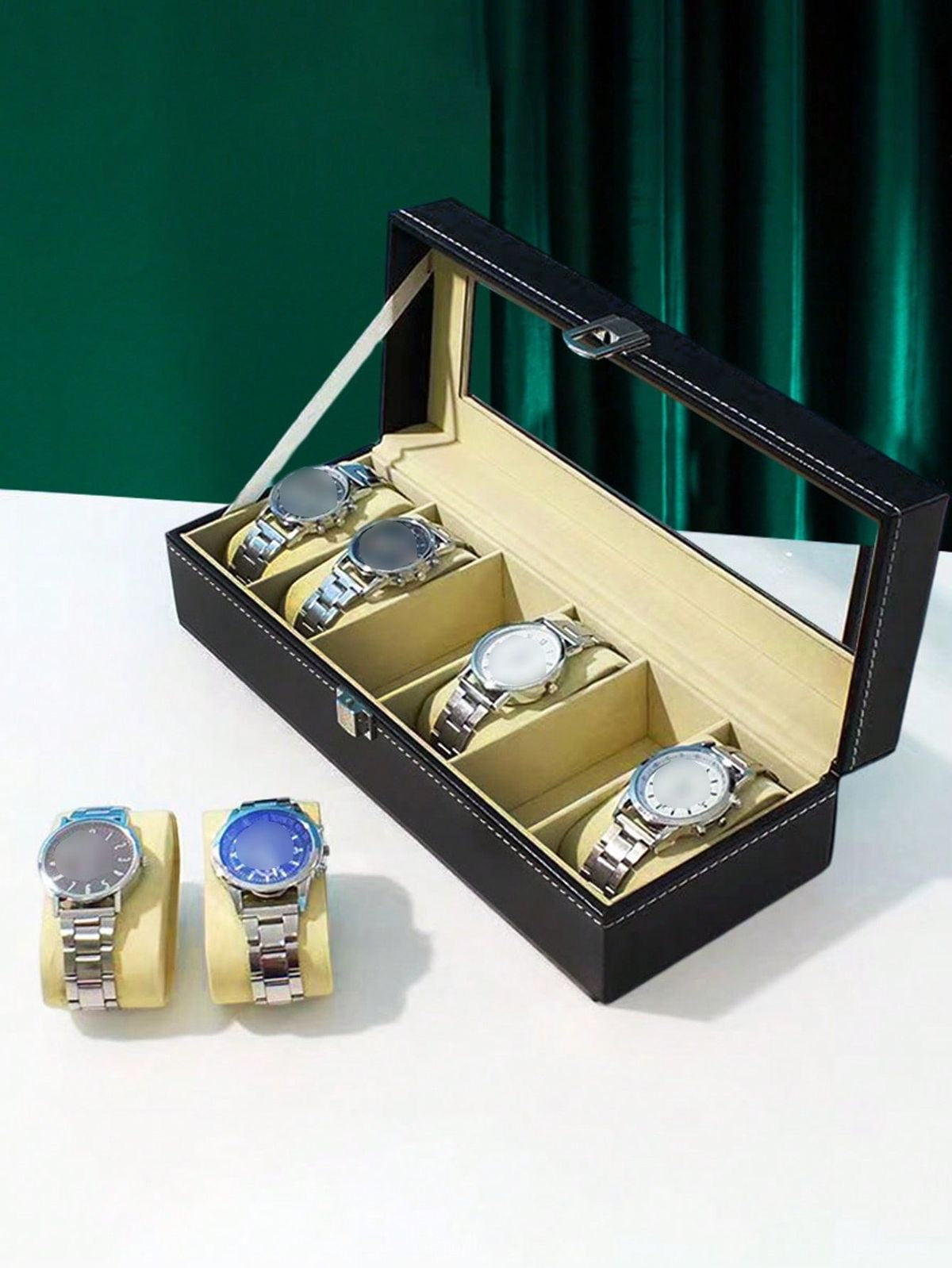 Luxury 6 Slot Watch Box Organizer – Premium Leather Watch Storage Case