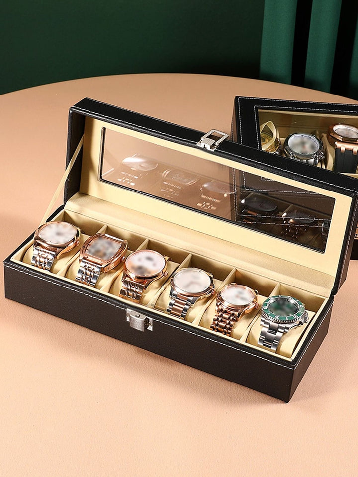 Luxury 6 Slot Watch Box Organizer – Premium Leather Watch Storage Case