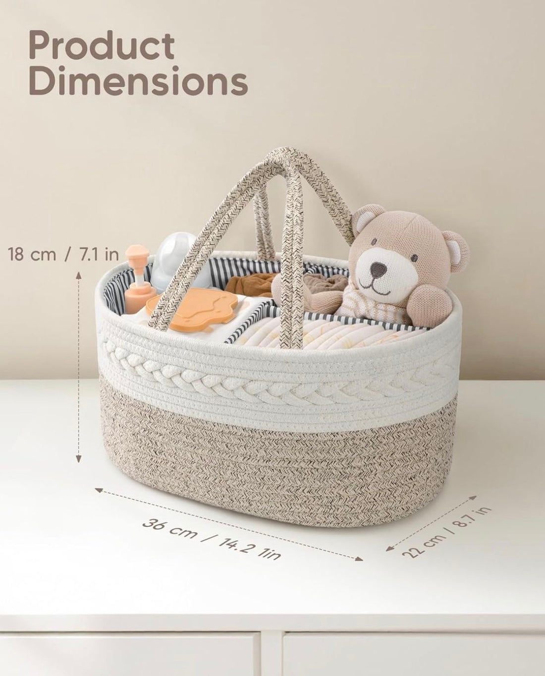 Baby Diaper Caddy Organizer – Portable Nursery Storage Bag for Diapers, Wipes & Baby Essentials