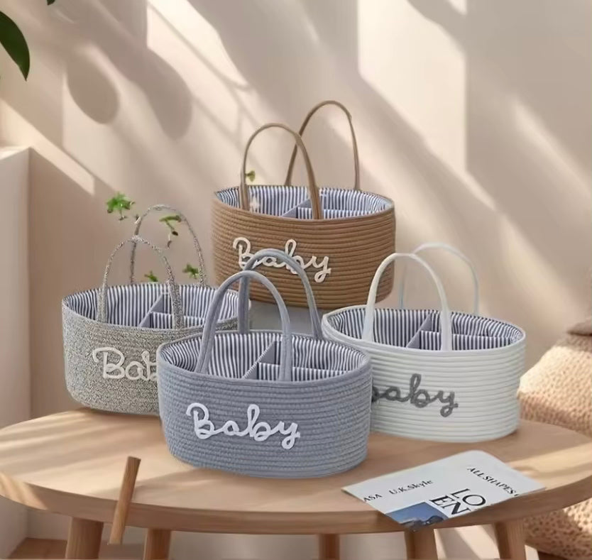 Baby Diaper Caddy Organizer – Portable Nursery Storage Bag for Diapers, Wipes & Baby Essentials
