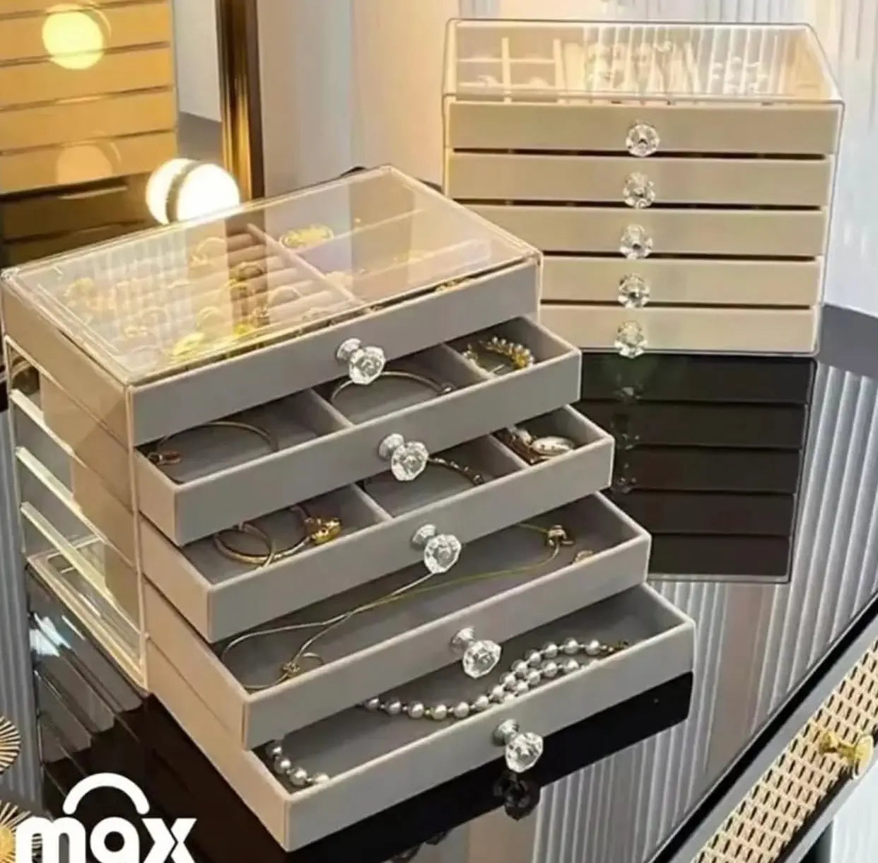 5 Layers Jewellery Box – Elegant Organizer for Rings, Earrings & Necklaces | Luxury Gift for Women