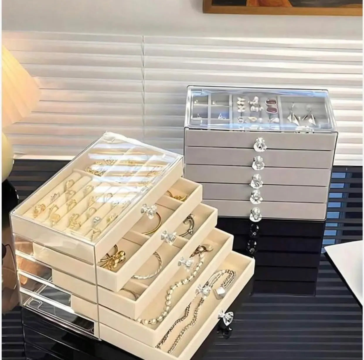 5 Layers Jewellery Box – Elegant Organizer for Rings, Earrings & Necklaces | Luxury Gift for Women