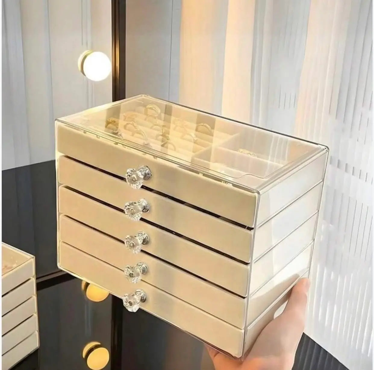 5 Layers Jewellery Box – Elegant Organizer for Rings, Earrings & Necklaces | Luxury Gift for Women