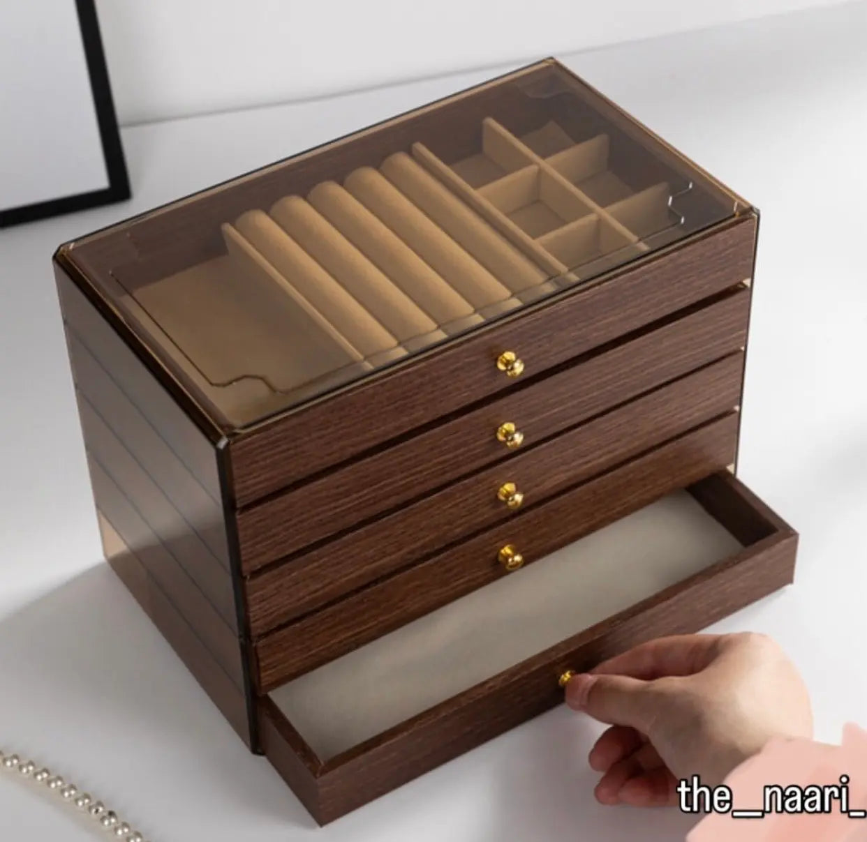 5 Layers Jewellery Box – Elegant Organizer for Rings, Earrings & Necklaces | Luxury Gift for Women