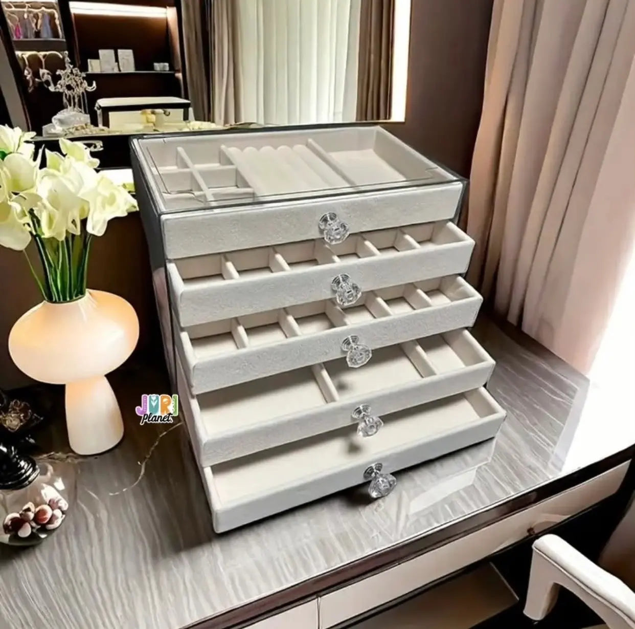 5 Layers Jewellery Box – Elegant Organizer for Rings, Earrings & Necklaces | Luxury Gift for Women