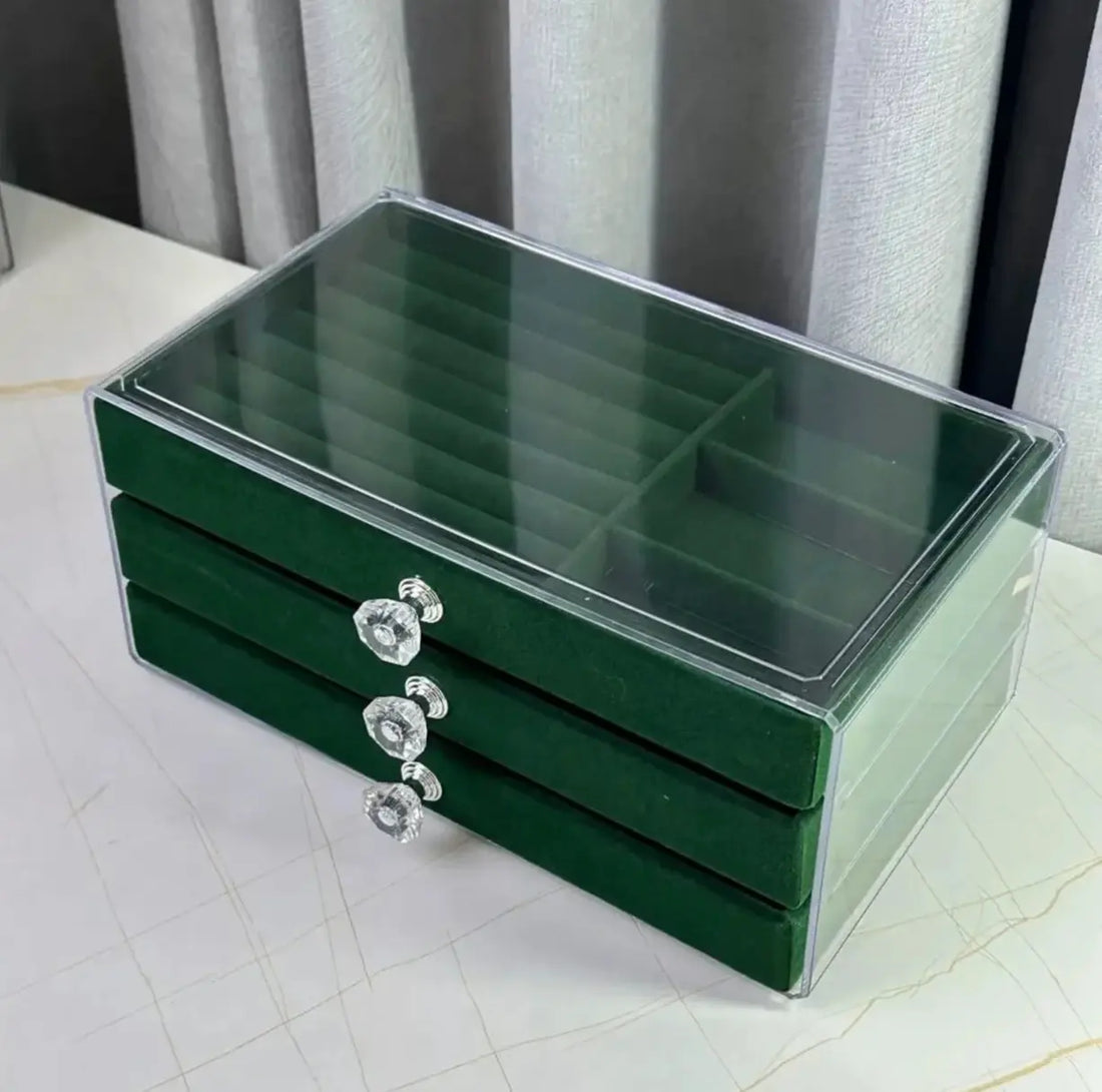 3 Layers Jewellery Box – Elegant Organizer for Rings, Earrings & Necklaces | Luxury Gift for Women