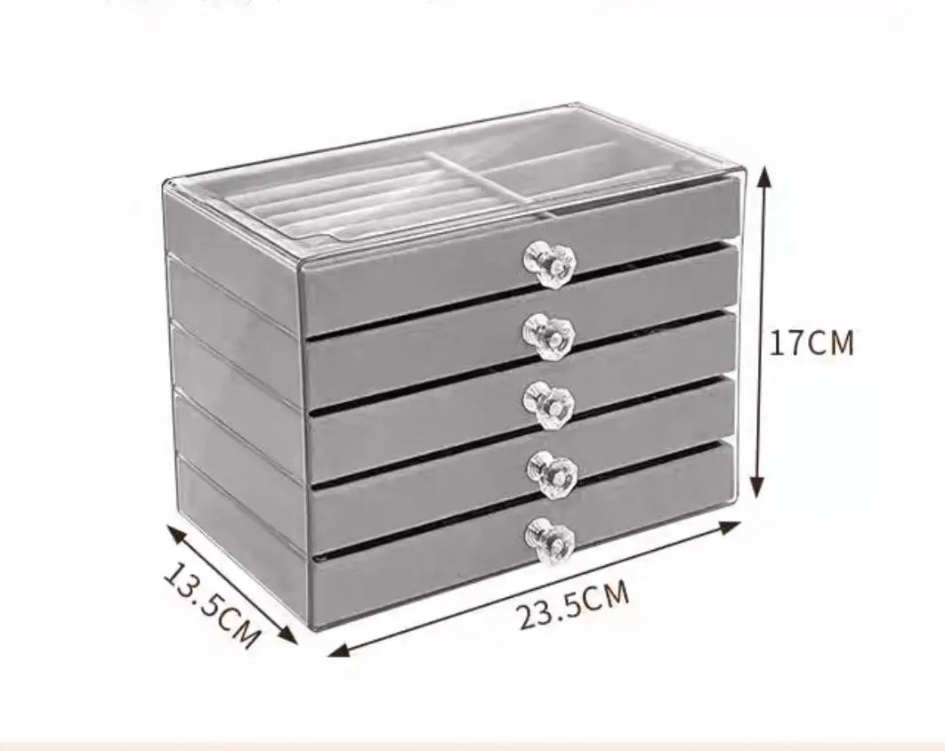 5 Layers Jewellery Box – Elegant Organizer for Rings, Earrings & Necklaces | Luxury Gift for Women