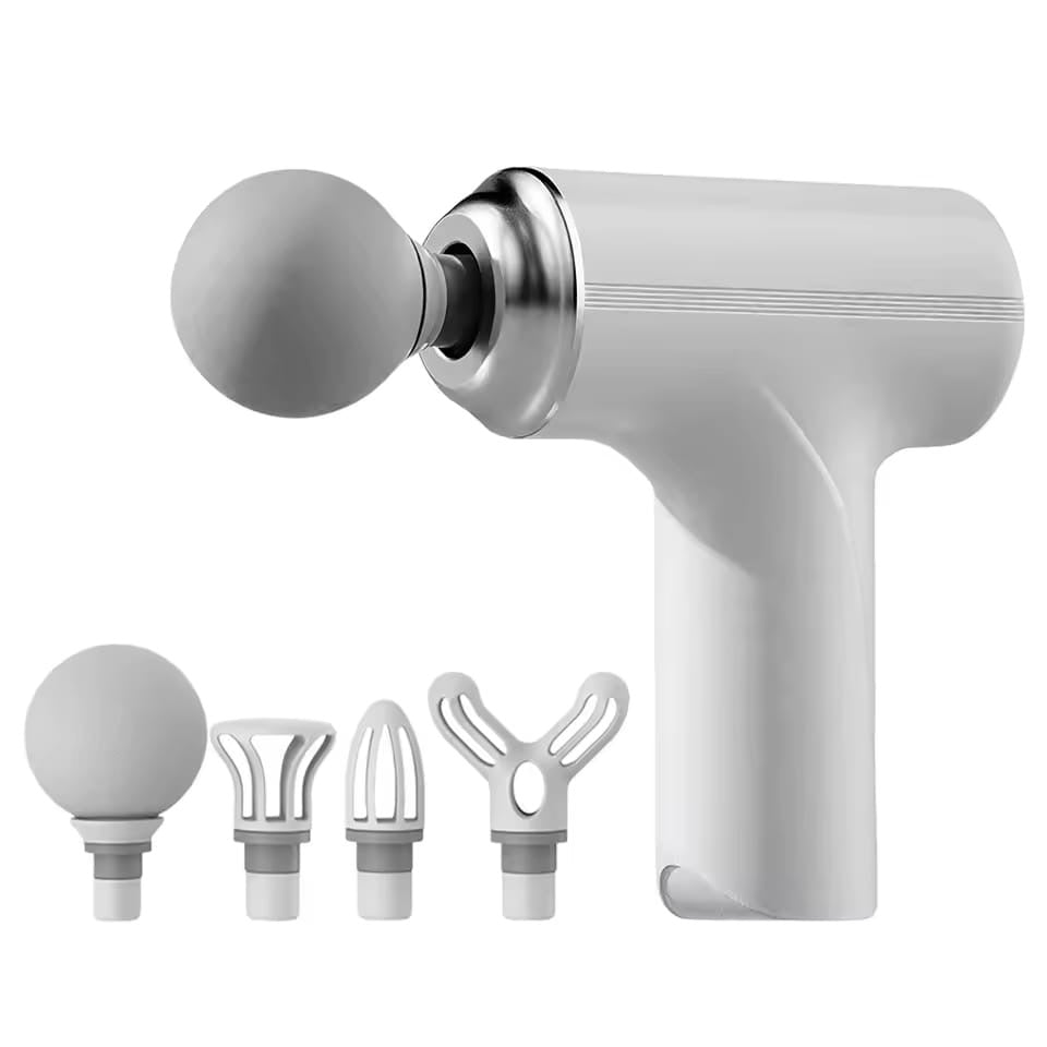 Massage Gun with 4 Interchangeable Heads & LED Light for Full Body Relaxation Electric Massage Gun