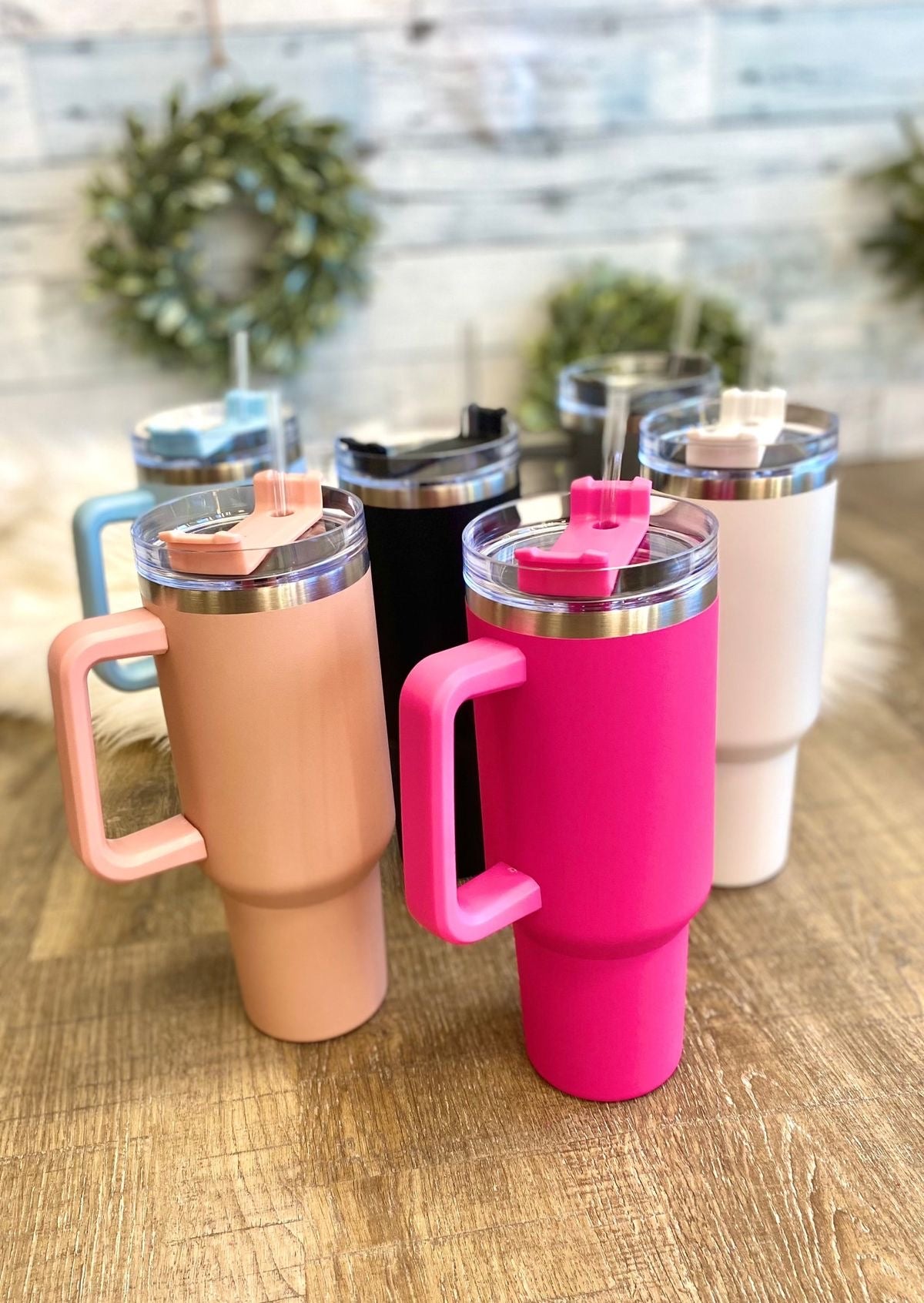 Bottom view of durable stainless steel tumbler with wide stable base.