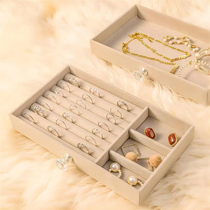 Luxury 3 layers jewelry box for rings earrings and bangles