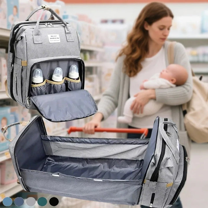 Large Capacity Baby Diaper Bag Backpack with Changing Mat | Multi-Functional Mommy Nappy & Milk Bottle Organizer