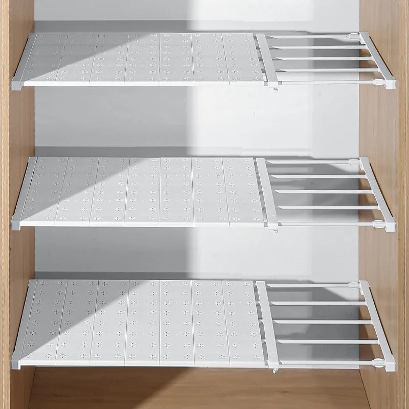 Expandable Wardrobe Storage Rack | No-Drill Adjustable Organizer with Layered Shelves