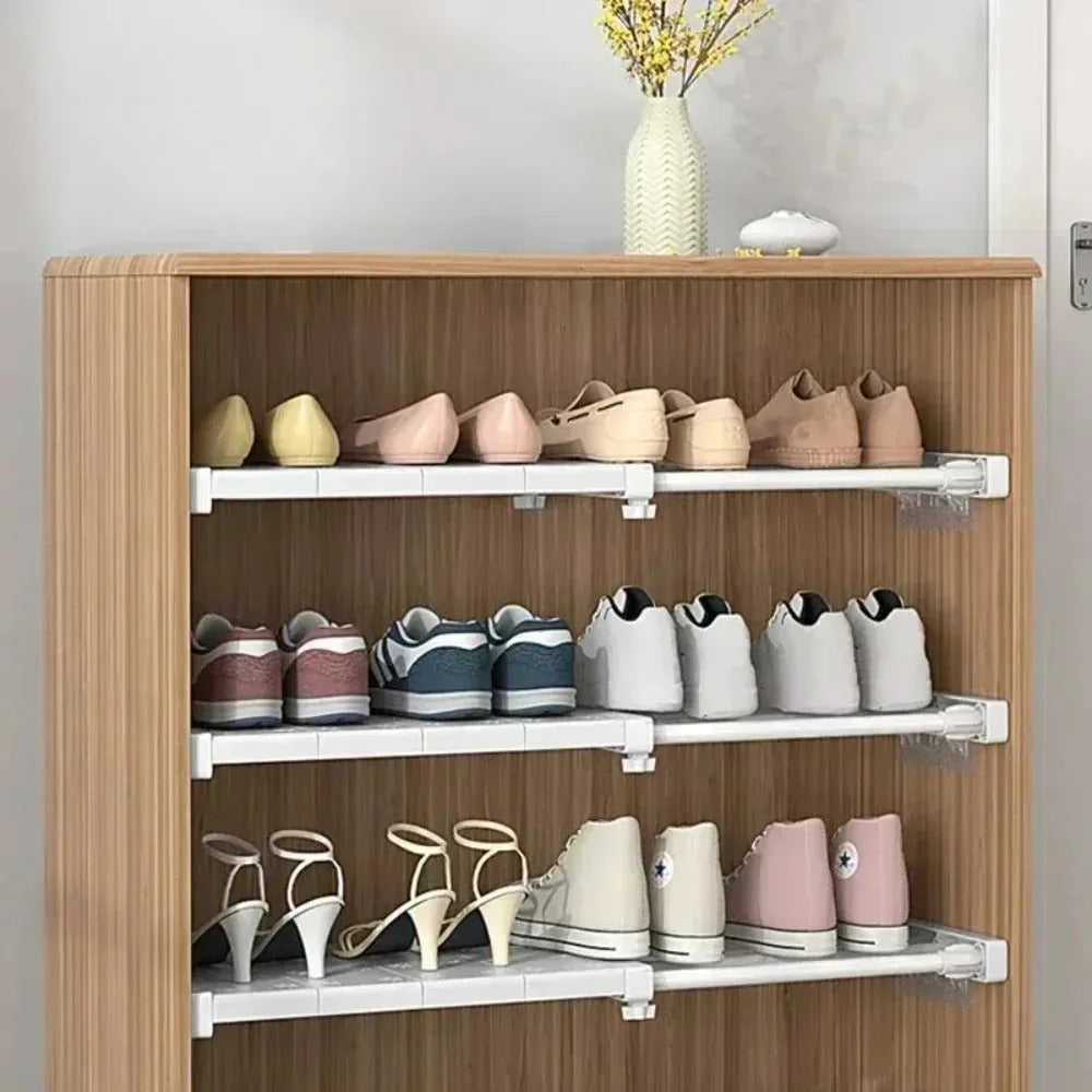 Expandable Wardrobe Storage Rack | No-Drill Adjustable Organizer with Layered Shelves