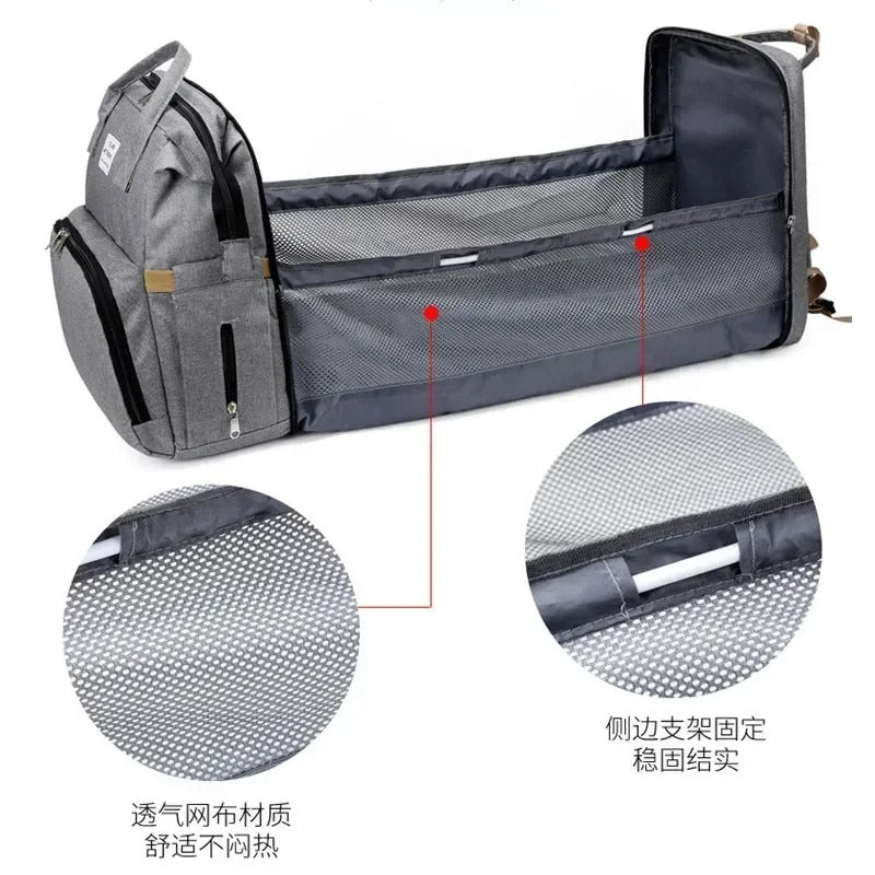 Large Capacity Baby Diaper Bag Backpack with Changing Mat | Multi-Functional Mommy Nappy & Milk Bottle Organizer