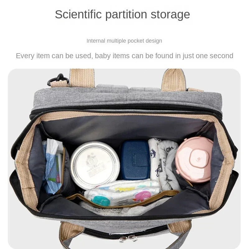 Large Capacity Baby Diaper Bag Backpack with Changing Mat | Multi-Functional Mommy Nappy & Milk Bottle Organizer