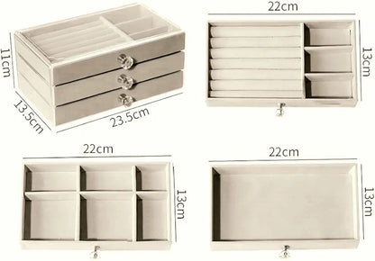 Modern design 3 layer jewelry box for storage