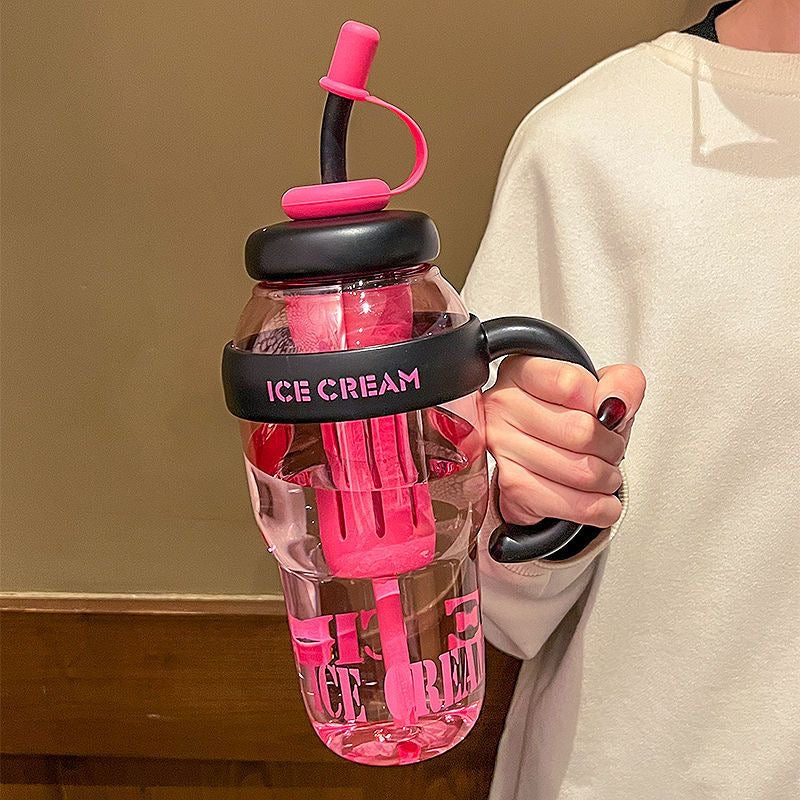 Lightweight plastic water bottle for travel and everyday use